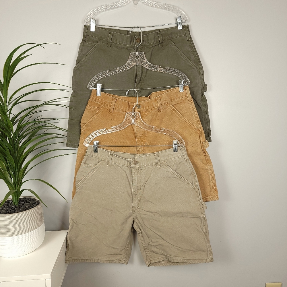 Lot of 3 Carhartt Men's Original Fit B25 Duck Shorts Size 36